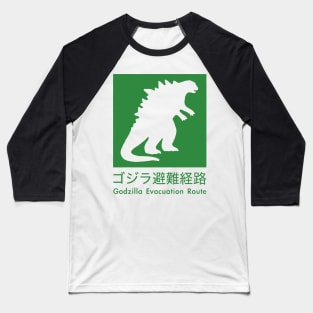 Godzilla Evacuation Route Baseball T-Shirt